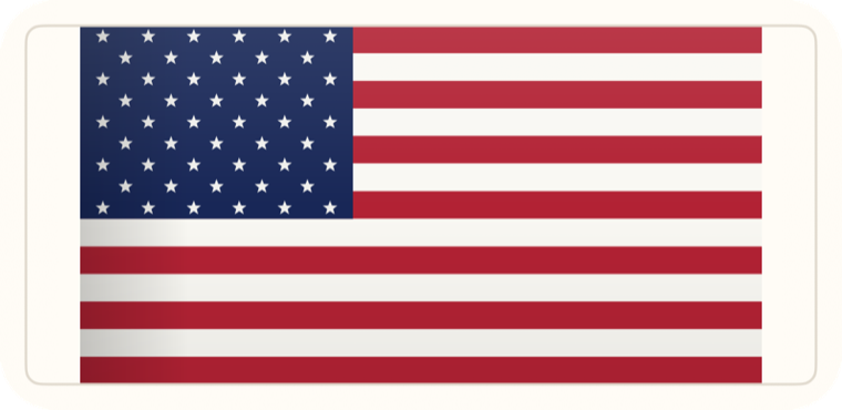 The flag widget set in the Paper Mat frame, with a warm border around the flag.
